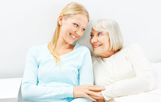 Caregiver with elderly patient